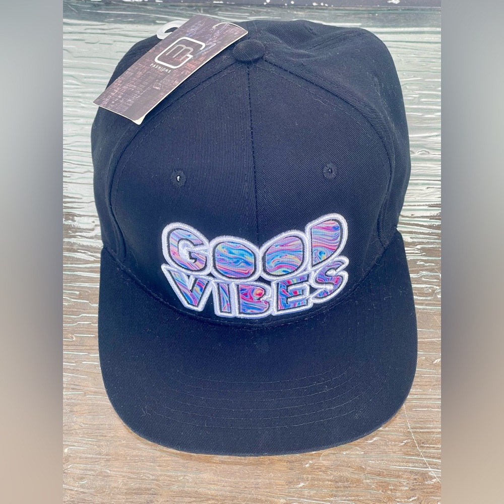 New Good Vibes embroidered logo black‎ hat psychedelic SnapBack adjustable
